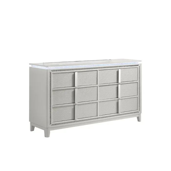 0318a-n45 Lifestyle 0318a – White Dresser With Led – White