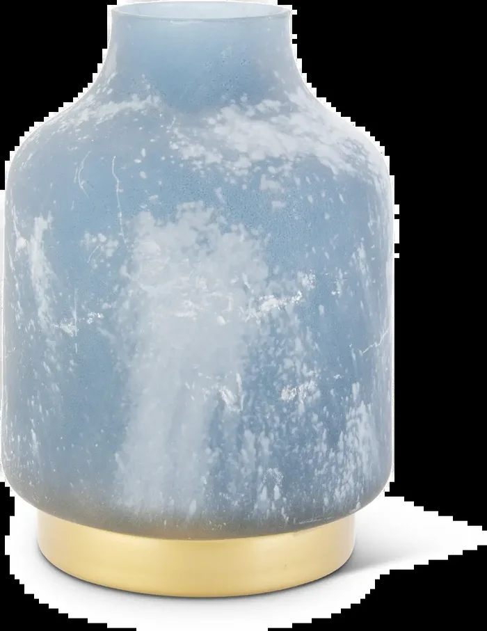 10″ Frosted Blue Glass Container