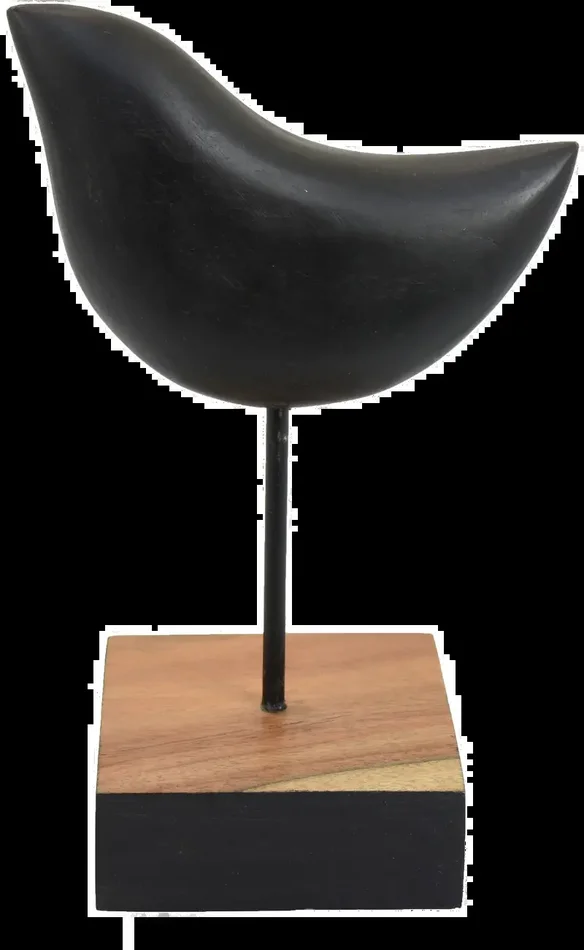 10 Inch Black Bird Sculpture