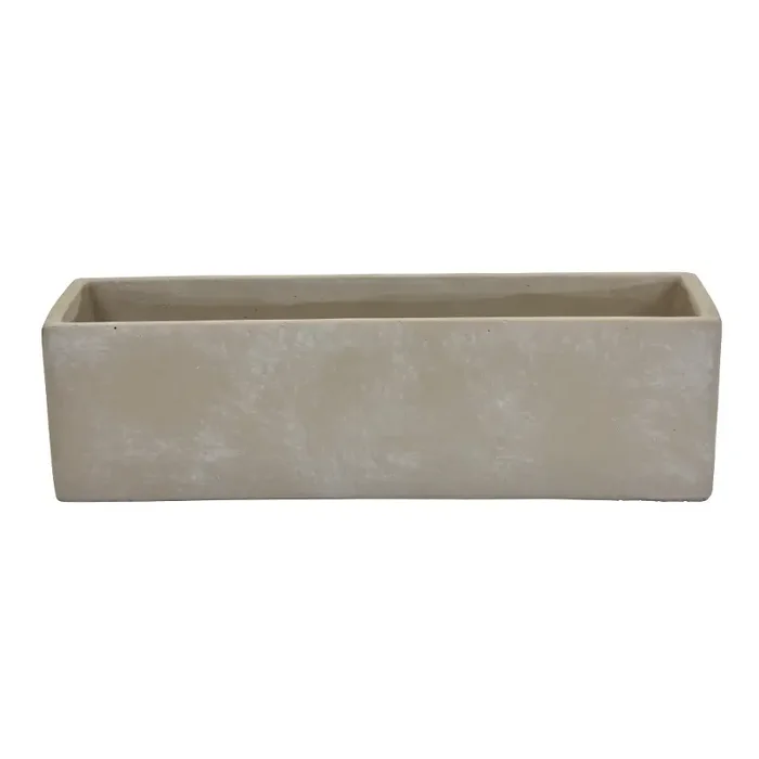 11″ Rectangular Gray Resin Planter