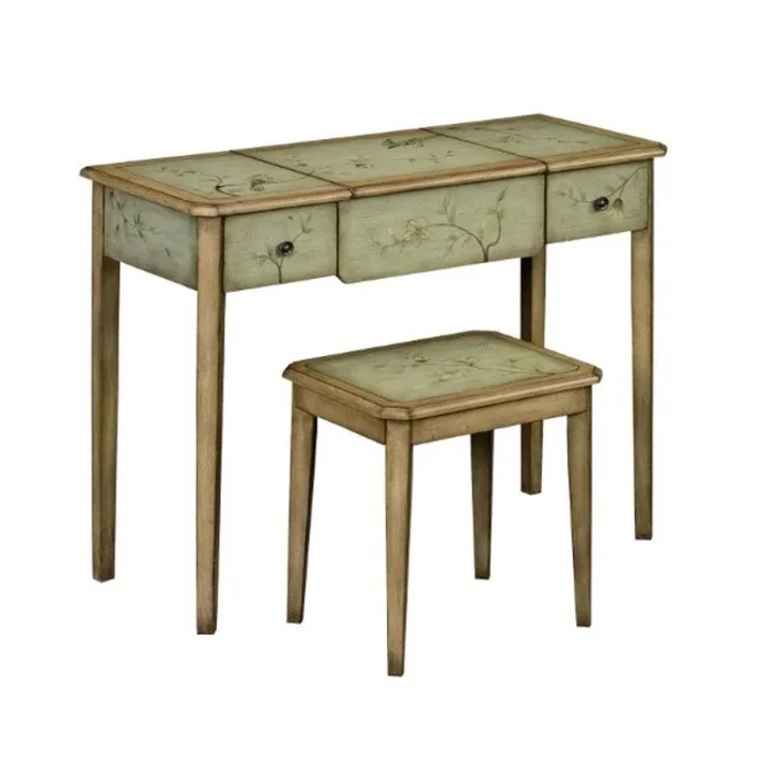 11386 Stein World Desk/stool/mirror 2dw Soft Grn