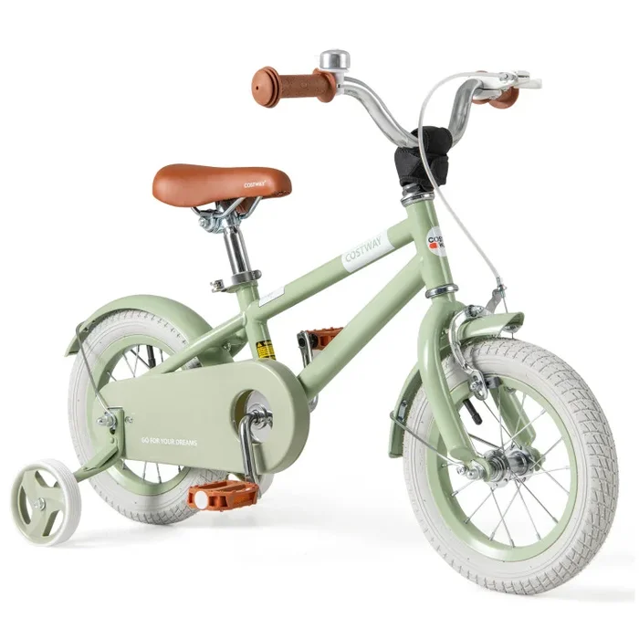 12/14/16/18 Inch Kids Bike with Adjustable Handlebar and Saddle Green