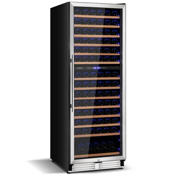 154-Bottle Freestanding Wine Cooler Refrigerator Dual Zone Wine Cellar with Dual Temperature Control