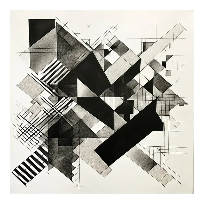 16′ X 16′ Black and White Abstract Minimalist Limited Edition Print