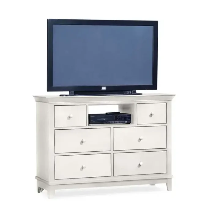 181-585w American Drew Furniture Sterling Pointe-white Entertainment Center-white