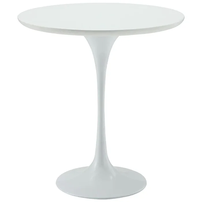 19.5″ Lippa End Table, White MDF Top, Aluminum Base