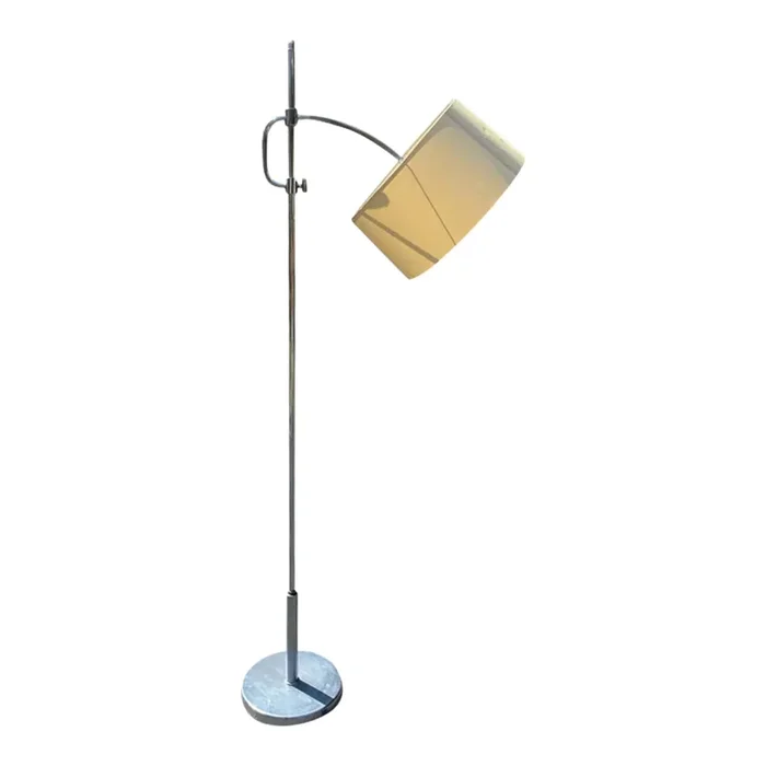 1930s Chrome Gooseneck Adjustable Height Floor Lamp