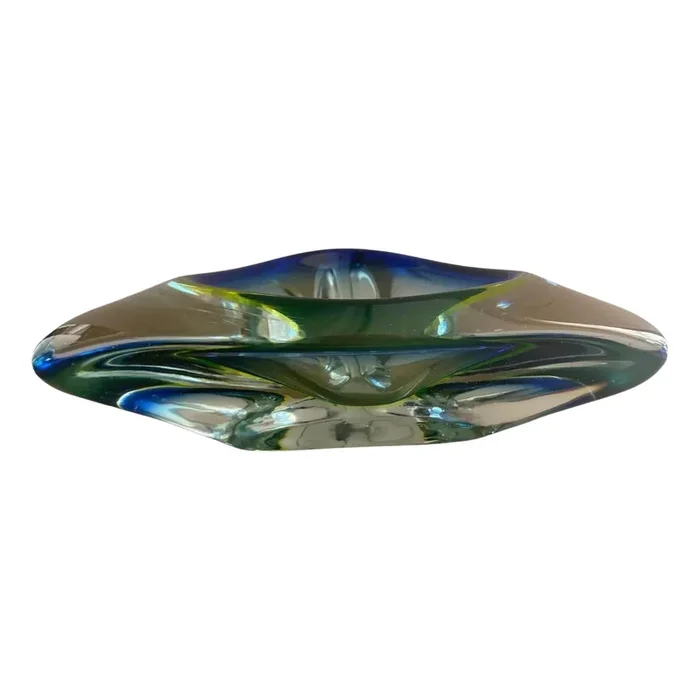 1950s Italian Murano Sommerso Glass Decorative Bowl