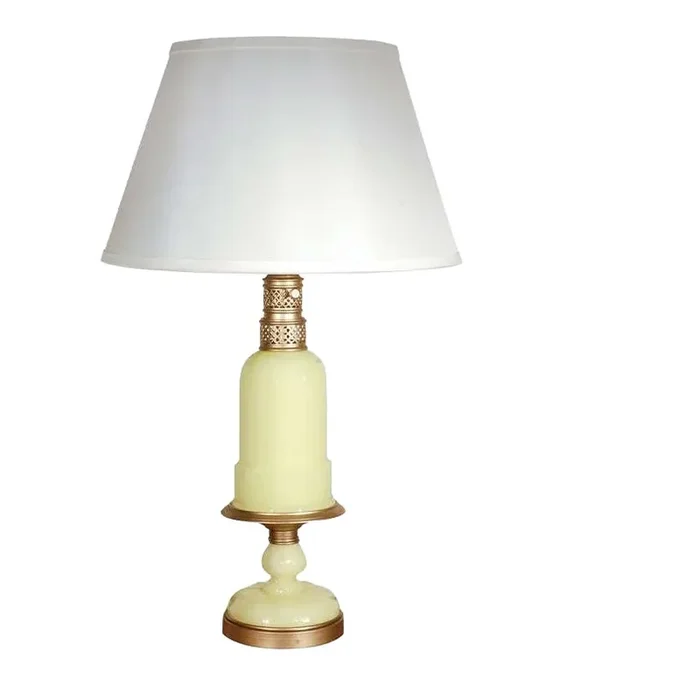 1950s Yellow Opaline Lamp