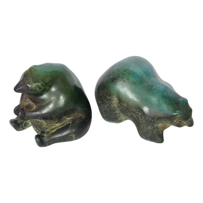 1970s Tony Evans Style Raku Bear Pottery Sculptures – A Pair