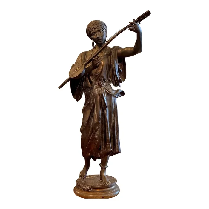 19th Century Bronze Musician Sculpture