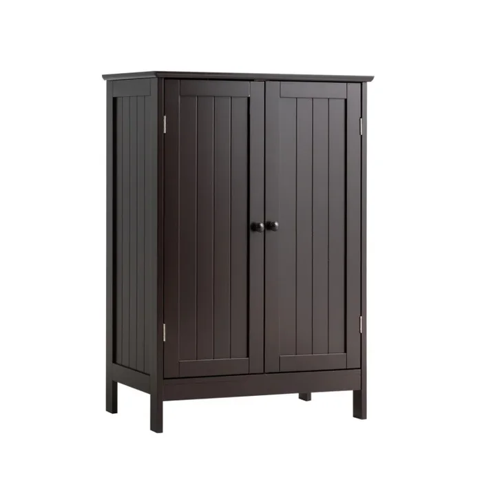 2-Door Freestanding Wooden Bathroom Cabinet with Adjustable Shelf