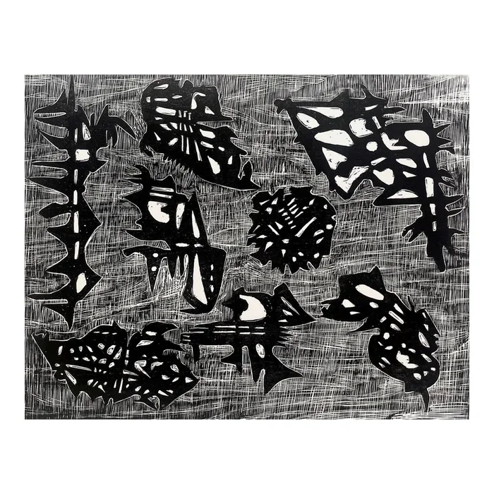20th C Woodblock Print by Ruth Leaf