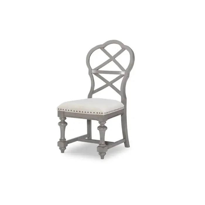 2311-140 Legacy Classic Furniture Kingston – Tweed Gray X Back Side Chair