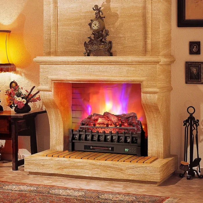 26 Inches Infrared Electric Fireplace with Realistic Pinewood Ember Bed
