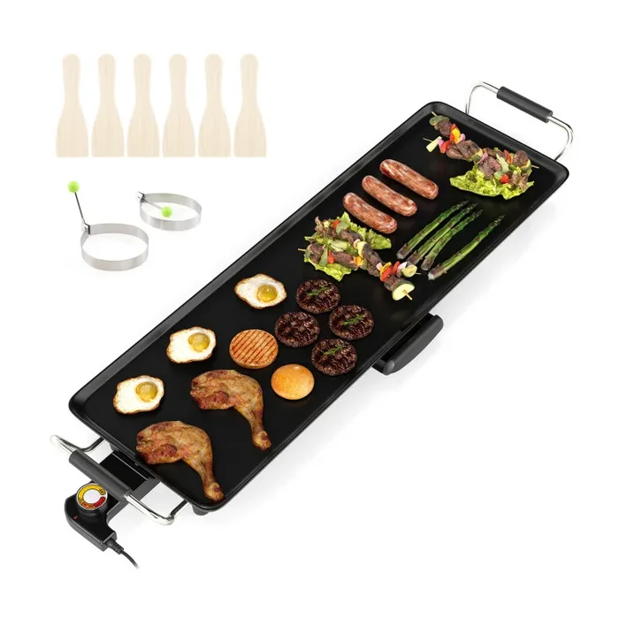 27/35 Inch Large Electric Griddle Nonstick BBQ Grill with Adjustable Temperature
