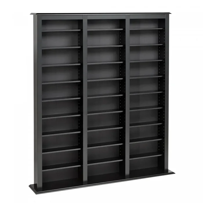 27 Adjustable Shelves Multimedia Storage – Black | Etagere Multimedia A 27 Tablettes Reglables – Noir