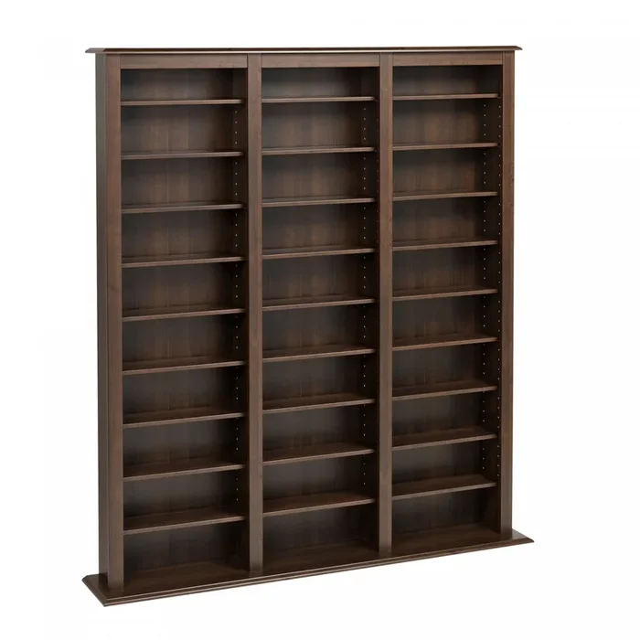 27 Adjustable Shelves Multimedia Storage – Espresso | Etagere Multimedia A 27 Tablettes Reglables – Espresso