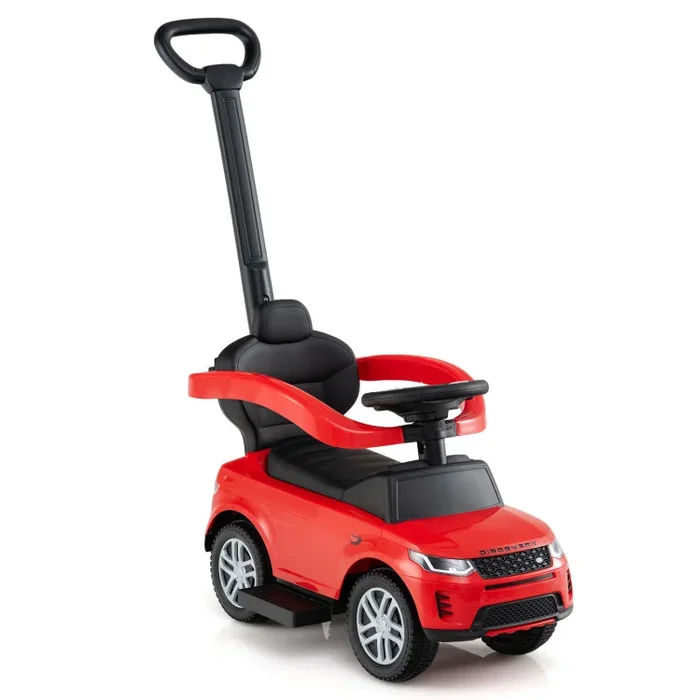 3 in 1 Push Car with Removable Handle and Guardrail for Kids 18-36 Months Old