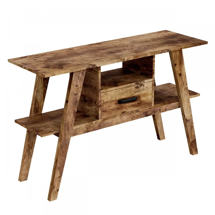 47” Console Table With1 Drawer and 1 Shelf – Brown Reclaimed Wood | Console de 47 po avec 1 tiroir et 1 tablette – bois recyclé brun