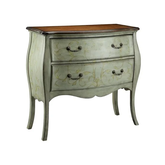 47600 Stein World Bombe Chest 2 Drawer Vintage Green