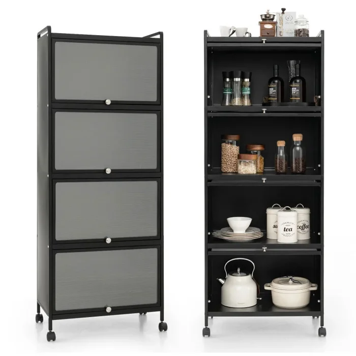 5-Tier Kitchen Baker’s Rack with Flip-up PC Doors
