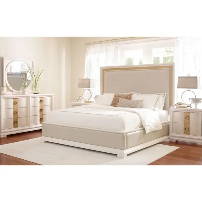 5010-4806 Legacy Classic Furniture Tower Suite – Pearl Eastern King Upholstered Bed – Pearl