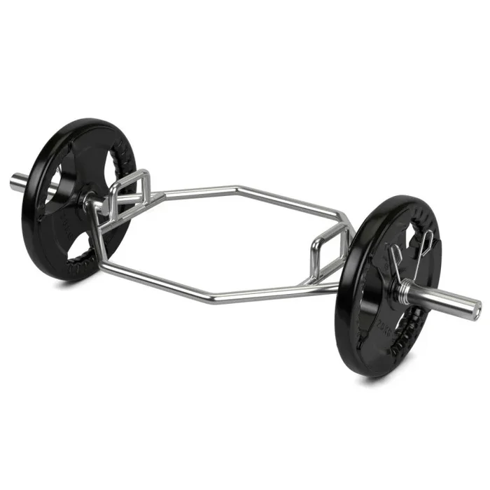 56 Inch Olympic Hexagon Deadlift Trap Bar with Folding Grips Powerlifting