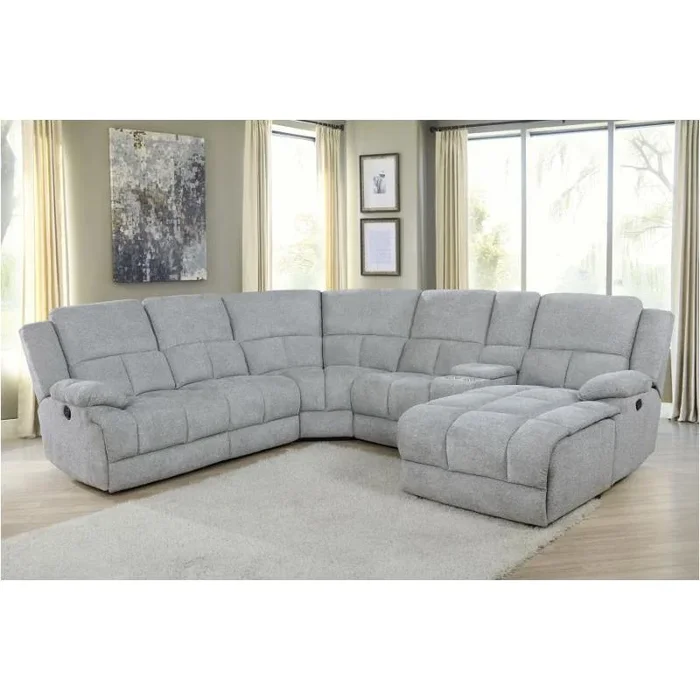 602560 Coaster Furniture Waterbury 6 Pc Motion Sectional – Grey