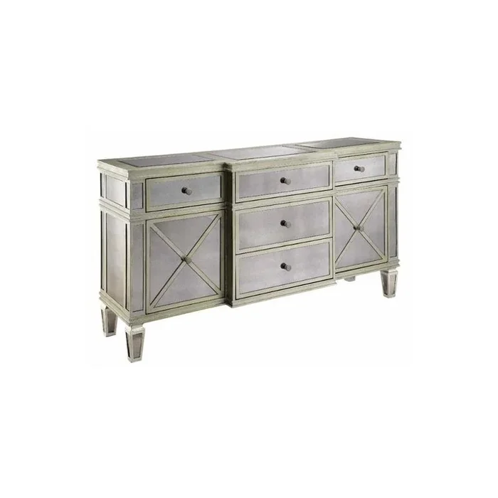 64755 Stein World Breakfront Credenza 2door 5drawer Mirrored