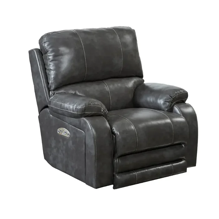 64762-7-1152-78 Catnapper Furniture Thornton Power Headrest Power Lay Flat Recliner – Steel