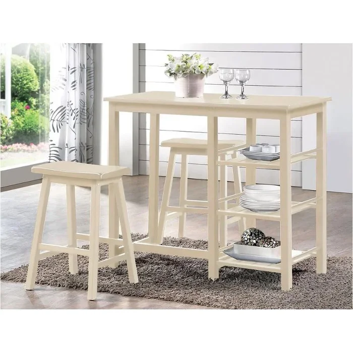 73052 Acme Furniture Nyssa Buttermilk 3pc Pack Counter Set
