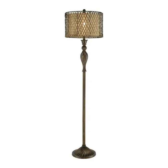 76093 Stein World Rattan Cage Shade Floor Lamp