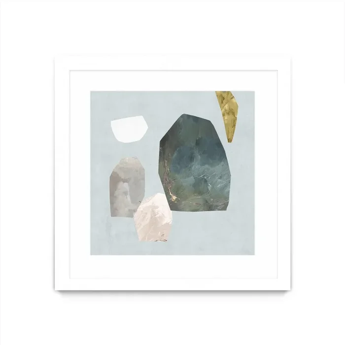 “Assembly I” Matted and Framed White 36×36 Wall Art|Œuvre d’art murale encadrée blanche et mate « Assembly I » 36 x 36