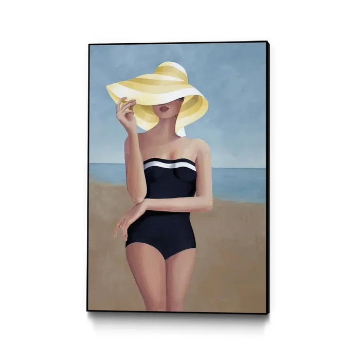 “Babe In Bermuda” Canvas Framed Black 24×36 Wall Art|Œuvre d’art murale sur toile encadrée noire « Babe In Bermuda » 24 x 36