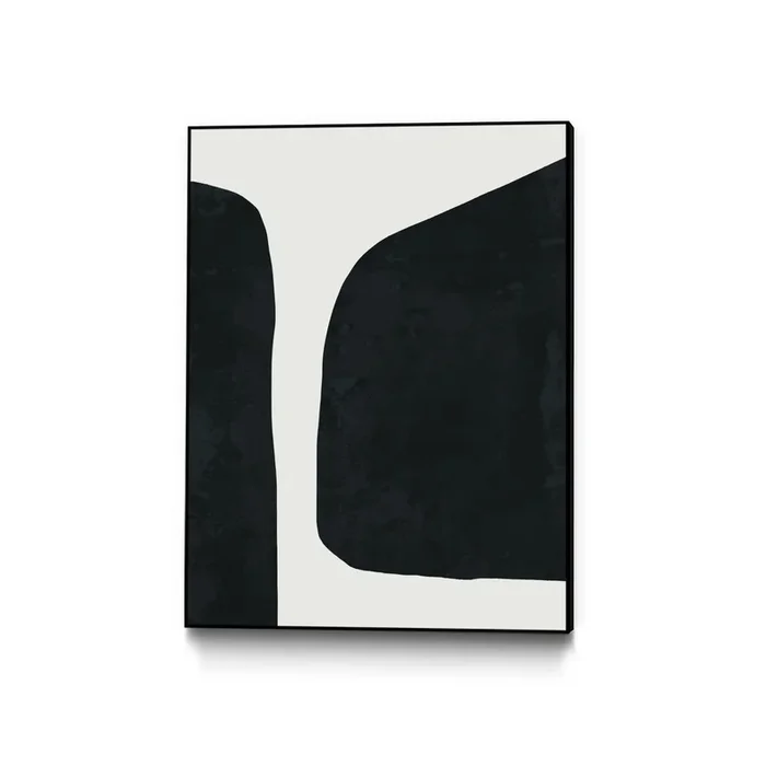 “Black Abstract ” Canvas Framed Black 18×24 Wall Art|Œuvre d’art murale sur toile encadrée noire « Black Abstract » 18 x 24