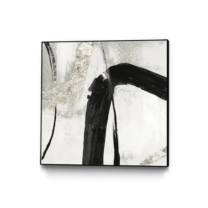 “Black Ink Ii” Canvas Framed Black 20×20 Wall Art|Œuvre d’art murale sur toile encadrée noire « Black Ink Ii » 20 x 20