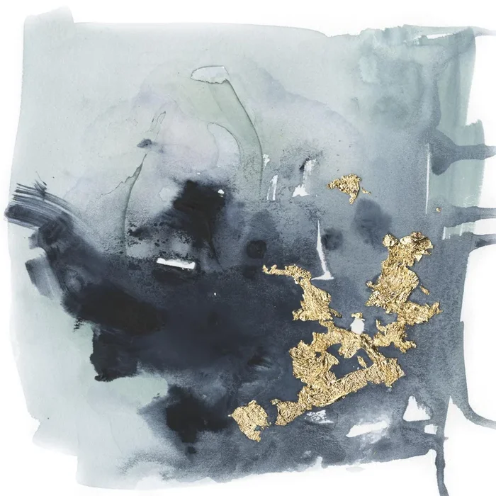“Cerulean & Gold I” Giant Art 54×54 Wall Art|Œuvre d’art murale Giant Art « Cerulean & Gold I » 54 x 54
