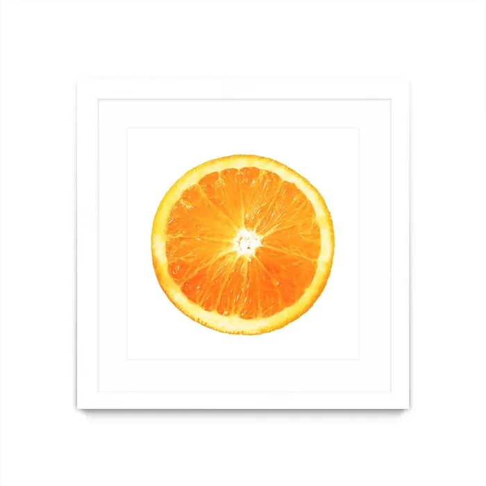 “Citrus Cultivar” Matted and Framed White 36×36 Wall Art|Œuvre d’art murale encadrée blanche et mate « Citrus Cultivar » 36 x 36