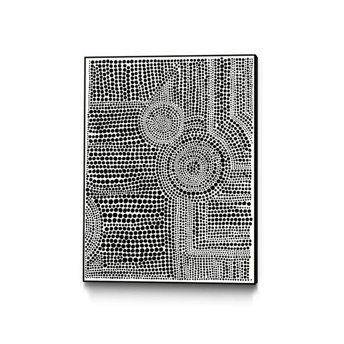 “Clustered Dots A” Canvas Framed Black 24×32 Wall Art|Œuvre d’art murale sur toile encadrée noire « Clustered Dots A » 24 x 32