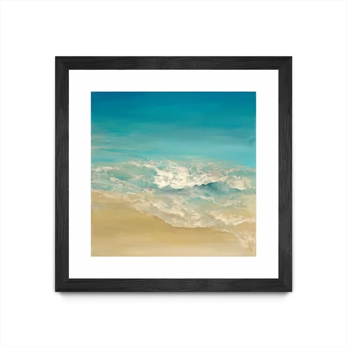 “Coastal Viewpoint Ii” Matted and Framed Black 30×30 Wall Art|Œuvre d’art murale encadrée noire et mate « Coastal Viewpoint Ii » 30 x 30