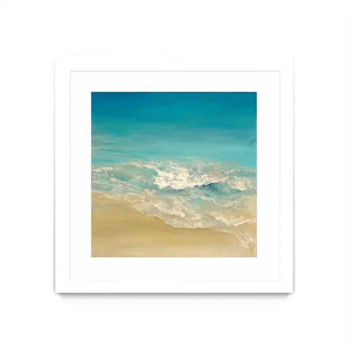 “Coastal Viewpoint Ii” Matted and Framed White 36×36 Wall Art|Œuvre d’art murale encadrée blanche et mate « Coastal Viewpoint Ii » 36 x 36