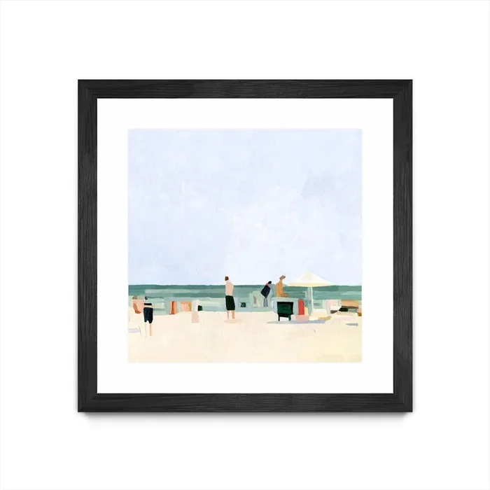 “Family Vacation I” Matted and Framed Black 36×36 Wall Art|Œuvre d’art murale encadrée noire et mate « Family Vacation I » 36 x 36