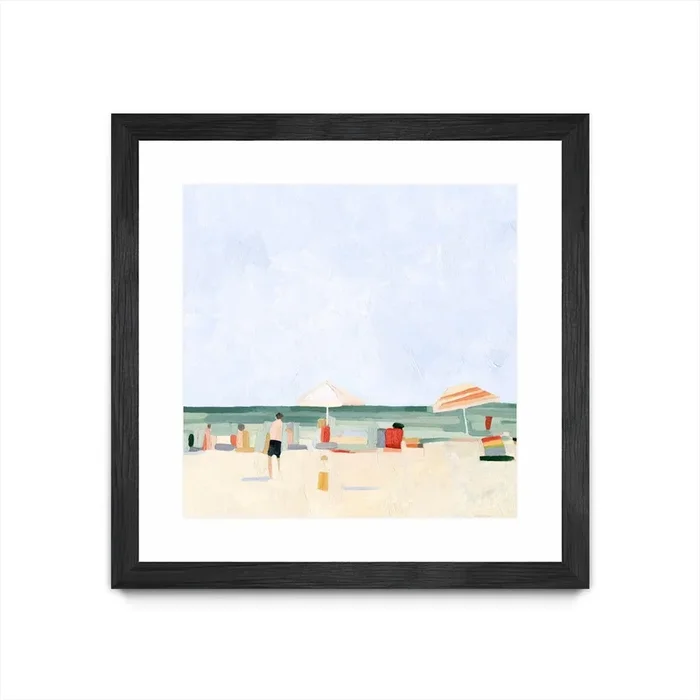 “Family Vacation Ii” Matted and Framed Black 30×30 Wall Art|Œuvre d’art murale encadrée noire et mate « Family Vacation Ii » 30 x 30