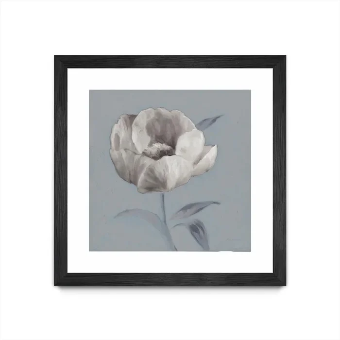“Floral Symposium I” Matted and Framed Black 36×36 Wall Art|Œuvre d’art murale encadrée noire et mate « Floral Symposium I » 36 x 36