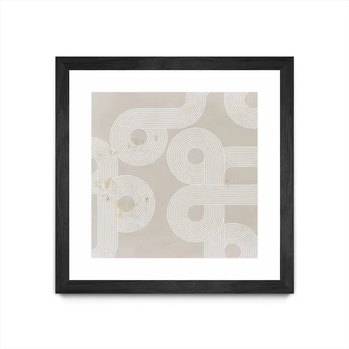 “Fluxus I” Matted and Framed Black 36×36 Wall Art|Œuvre d’art murale encadrée noire et mate « Fluxus I » 36 x 36