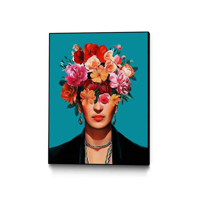 “Frida’s Flowers” Canvas Framed Black 30×40 Wall Art|Œuvre d’art murale sur toile encadrée noire « Frida’s Flowers » 30 x 40