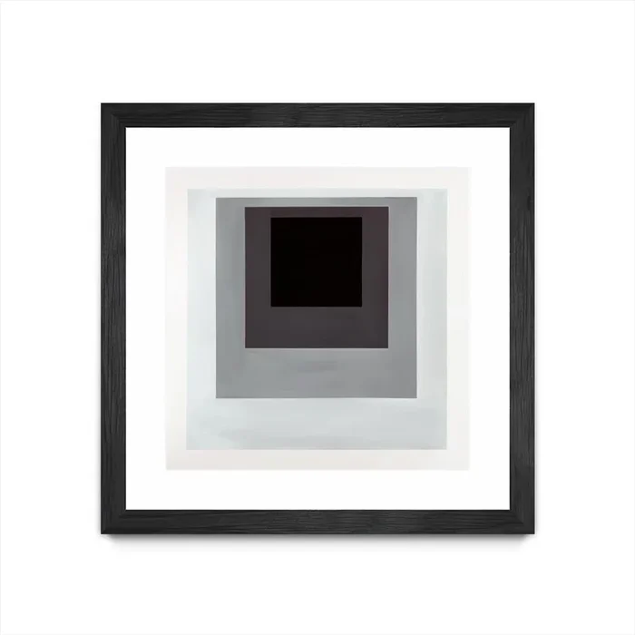 “Inside Box Thinker” Matted and Framed Black 30×30 Wall Art|Œuvre d’art murale encadrée noire et mate « Inside Box Thinker » 30 x 30
