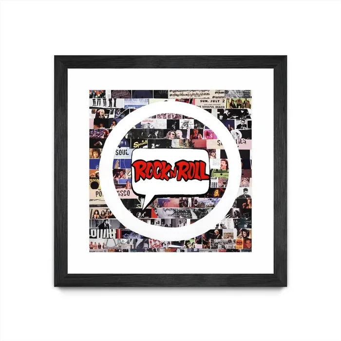 “Its Here To Stay” Matted and Framed Black 30×30 Wall Art|Œuvre d’art murale encadrée noire et mate « Its Here To Stay » 30 x 30