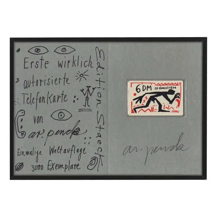 A.R. Penck, Phonecard, 1992, Silkscreen on Plastic